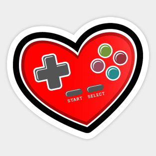 Video Game Controller Heart Shape Sticker